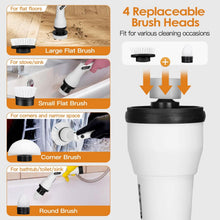 将图片加载到图库查看器，Electric Cordless Spin Scrubber Cleaning Brush with 4 Replaceable Heads
