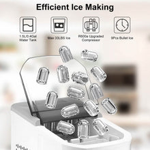 Load image into Gallery viewer, Electric Countertop Ice Make with Ice Scoop Basket Self Cleaning
