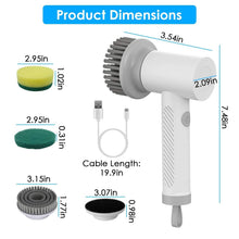 Load image into Gallery viewer, Electric Handheld Spin Scrubber Cordless Cleaning Brush with 2 Rotating Speeds
