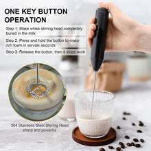 Load image into Gallery viewer, Electric Milk Frother Handheld with Stainless Steel Stand
