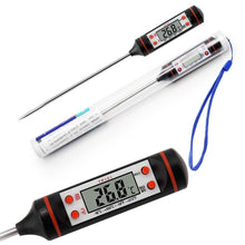 Load image into Gallery viewer, Electronic Digital Kitchen Food Thermometer Stainless Steel Digital Water Thermometer for Liquid Candle Instant Read Waterproof Thermometer For Food Meat Milk Long Probe Water Oil Liquid Bakery Food Temperature Measuring Device
