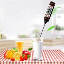 Load image into Gallery viewer, Electronic Digital Kitchen Food Thermometer Stainless Steel Digital Water Thermometer for Liquid Candle Instant Read Waterproof Thermometer For Food Meat Milk Long Probe Water Oil Liquid Bakery Food Temperature Measuring Device
