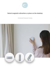 Load image into Gallery viewer, Electronic Square Silent Bedside Alarm Clock Intelligent Temperature Sensing Magnetic Attraction Desk Clock Mini Battery Operated Alarm Clock  Home Decor
