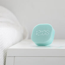 Load image into Gallery viewer, Electronic Square Silent Bedside Alarm Clock Intelligent Temperature Sensing Magnetic Attraction Desk Clock Mini Battery Operated Alarm Clock  Home Decor
