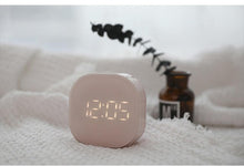 Load image into Gallery viewer, Electronic Square Silent Bedside Alarm Clock Intelligent Temperature Sensing Magnetic Attraction Desk Clock Mini Battery Operated Alarm Clock  Home Decor
