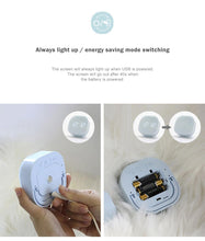 Load image into Gallery viewer, Electronic Square Silent Bedside Alarm Clock Intelligent Temperature Sensing Magnetic Attraction Desk Clock Mini Battery Operated Alarm Clock  Home Decor
