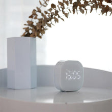 Load image into Gallery viewer, Electronic Square Silent Bedside Alarm Clock Intelligent Temperature Sensing Magnetic Attraction Desk Clock Mini Battery Operated Alarm Clock  Home Decor
