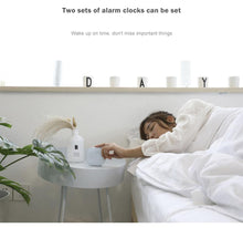 Load image into Gallery viewer, Electronic Square Silent Bedside Alarm Clock Intelligent Temperature Sensing Magnetic Attraction Desk Clock Mini Battery Operated Alarm Clock  Home Decor
