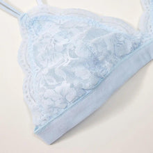 Load image into Gallery viewer, Elegance Lace Thin Triangle Bra For Women Wireless Lingerie Transparent Solid White/Black
