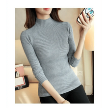 Load image into Gallery viewer, Elegance Solid White and Black Tops,Sweaters Winter Long Sleeve Turtleneck Pullovers Women's Sweaters Female Clothing
