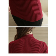 Load image into Gallery viewer, Elegance Solid White and Black Tops,Sweaters Winter Long Sleeve Turtleneck Pullovers Women's Sweaters Female Clothing
