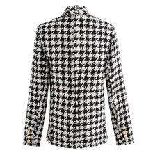 将图片加载到图库查看器，Elegance Women Tweed Jackets Fashionable Office Ladies Black Tassel Houndstooth Coats Female Autumn Vintage Thick Plaid Coat Girls Chic
