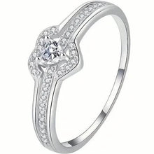 Load image into Gallery viewer, Elegant 925 Sterling Silver Heart Ring with Sparkling Zirconia
