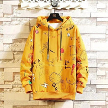 Load image into Gallery viewer, Elegant Autumn Spring Black Hoodies Men's Sweatshirts Punk Streetwear Casual Pullover Fleece Hoodie Men Contrast Color Design Pullover Long Sleeve Hoodie
