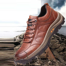 将图片加载到图库查看器，Elegant Black Leather Mens Business Boots Platform Winter Sneakers Without Lace Safety Shoe Quick-Drying Tactical Shoe Comfortable Sneaker Hiker Lightweight Ankle Motorcycle Mountain Running Short Boot
