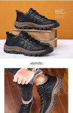 将图片加载到图库查看器，Elegant Black Leather Mens Business Boots Platform Winter Sneakers Without Lace Safety Shoe Quick-Drying Tactical Shoe Comfortable Sneaker Hiker Lightweight Ankle Motorcycle Mountain Running Short Boot

