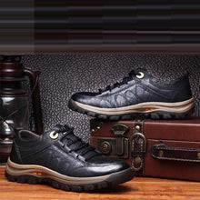 将图片加载到图库查看器，Elegant Black Leather Mens Business Boots Platform Winter Sneakers Without Lace Safety Shoe Quick-Drying Tactical Shoe Comfortable Sneaker Hiker Lightweight Ankle Motorcycle Mountain Running Short Boot
