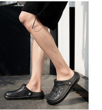 Load image into Gallery viewer, Elegant Black Mens Summer Clogs Shoes Couples Soft Thick Sole Beach Shoes Black Garden Sandals Unisex Garden Clogs Shoes Summer Slip On Sandals For Mens
