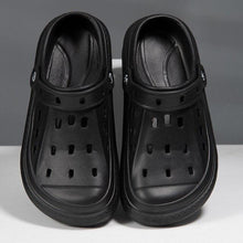 Load image into Gallery viewer, Elegant Black Mens Summer Clogs Shoes Couples Soft Thick Sole Beach Shoes Black Garden Sandals Unisex Garden Clogs Shoes Summer Slip On Sandals For Mens
