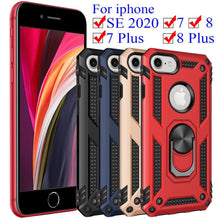 Load image into Gallery viewer, Elegant Black Screen Protector Stand Ring Holder Shockproof Heavy Duty Accessories Case For iPhone 7 8 plus 8plus 7plus Phone Cover Bumper iPhone 8 iPhone 7 Plus
