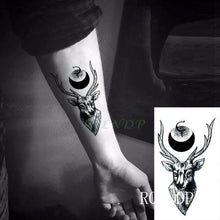 Load image into Gallery viewer, Elegant Black Waterproof Temporary Tattoo Stickers Moon Hill Modern Body Art Stickers Hand Foot High Quality For Womens
