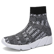 Load image into Gallery viewer, Elegant Black Womens Socks Sneakers Trainers Women Slip-on Stretch Black Sneakers Lightweight Breathable Walking Shoes Running Shoes Mesh Workout Casual Sports Sneakers
