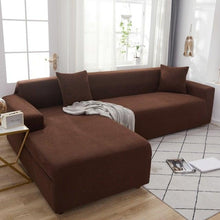 将图片加载到图库查看器，Elegant Elastic Sofa Covers Set for Living Room Chaise Lounge L Shape Corner Stretch Couch Armchair Slipcover Furniture Protector Shaped Sofa Cover Sectional Couch Cover for Living Room Fabric Chaise Lounge Slipcover
