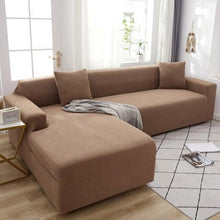 将图片加载到图库查看器，Elegant Elastic Sofa Covers Set for Living Room Chaise Lounge L Shape Corner Stretch Couch Armchair Slipcover Furniture Protector Shaped Sofa Cover Sectional Couch Cover for Living Room Fabric Chaise Lounge Slipcover
