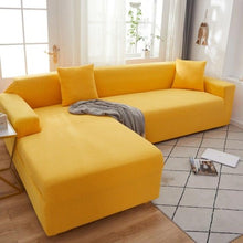 将图片加载到图库查看器，Elegant Elastic Sofa Covers Set for Living Room Chaise Lounge L Shape Corner Stretch Couch Armchair Slipcover Furniture Protector Shaped Sofa Cover Sectional Couch Cover for Living Room Fabric Chaise Lounge Slipcover
