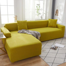 将图片加载到图库查看器，Elegant Elastic Sofa Covers Set for Living Room Chaise Lounge L Shape Corner Stretch Couch Armchair Slipcover Furniture Protector Shaped Sofa Cover Sectional Couch Cover for Living Room Fabric Chaise Lounge Slipcover
