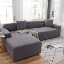 将图片加载到图库查看器，Elegant Elastic Sofa Covers Set for Living Room Chaise Lounge L Shape Corner Stretch Couch Armchair Slipcover Furniture Protector Shaped Sofa Cover Sectional Couch Cover for Living Room Fabric Chaise Lounge Slipcover
