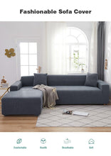 将图片加载到图库查看器，Elegant Elastic Sofa Covers Set for Living Room Chaise Lounge L Shape Corner Stretch Couch Armchair Slipcover Furniture Protector Shaped Sofa Cover Sectional Couch Cover for Living Room Fabric Chaise Lounge Slipcover
