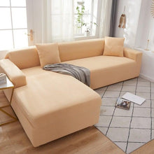 将图片加载到图库查看器，Elegant Elastic Sofa Covers Set for Living Room Chaise Lounge L Shape Corner Stretch Couch Armchair Slipcover Furniture Protector Shaped Sofa Cover Sectional Couch Cover for Living Room Fabric Chaise Lounge Slipcover

