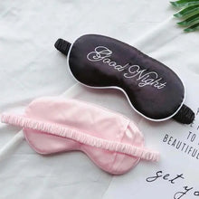 Load image into Gallery viewer, Elegant Good Night Soft Eye Masks Cute Design Eye Cover Sleeping Blindfold Women Eye Cover Full Night's Sleep Travel Portable Lightweight Eye Mask
