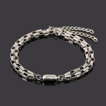 将图片加载到图库查看器，Elegant Heart Shaped Magnet Bracelet For Couples Stainless Steel Magnetic Couple Bracelets Long Distance Touch Bracelets Magnetic Heart Matching Bracelets Stainless Steel Adjustable Chain Bracelet Set Gift
