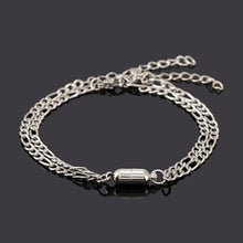 将图片加载到图库查看器，Elegant Heart Shaped Magnet Bracelet For Couples Stainless Steel Magnetic Couple Bracelets Long Distance Touch Bracelets Magnetic Heart Matching Bracelets Stainless Steel Adjustable Chain Bracelet Set Gift
