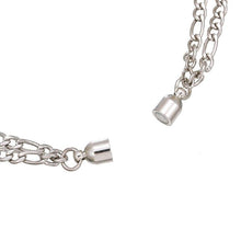 将图片加载到图库查看器，Elegant Heart Shaped Magnet Bracelet For Couples Stainless Steel Magnetic Couple Bracelets Long Distance Touch Bracelets Magnetic Heart Matching Bracelets Stainless Steel Adjustable Chain Bracelet Set Gift
