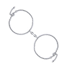 将图片加载到图库查看器，Elegant Heart Shaped Magnet Bracelet For Couples Stainless Steel Magnetic Couple Bracelets Long Distance Touch Bracelets Magnetic Heart Matching Bracelets Stainless Steel Adjustable Chain Bracelet Set Gift
