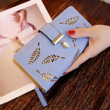 Load image into Gallery viewer, Elegant Leaf Zipper PU Leather Women Wallet Retro Card Holder Modern Design Wallet Excellent Gift
