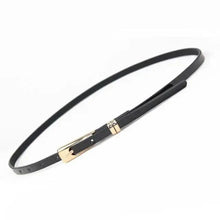 Load image into Gallery viewer, Elegant Leather Adjustable Thin Belt For Women Unique Black Design Ladies Belt High Quality Charming Waistbands For Dress
