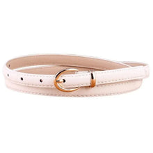 Load image into Gallery viewer, Elegant Leather Adjustable Thin Belt For Women Unique Black Design Ladies Belt High Quality Charming Waistbands For Dress
