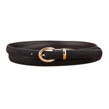 Load image into Gallery viewer, Elegant Leather Adjustable Thin Belt For Women Unique Black Design Ladies Belt High Quality Charming Waistbands For Dress
