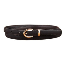 Load image into Gallery viewer, Elegant Leather Adjustable Thin Belt For Women Unique Black Design Ladies Belt High Quality Charming Waistbands For Dress
