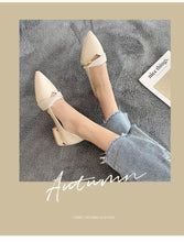 Load image into Gallery viewer, Elegant Low Heel Women Summer Pointed-Toe Slippers Slip On Office Shoes Luxury Women Slip On Comfortable Pointed Toe Womens Loafers Backless Low Heel Slide Slippers
