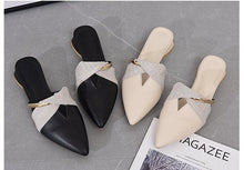 Load image into Gallery viewer, Elegant Low Heel Women Summer Pointed-Toe Slippers Slip On Office Shoes Luxury Women Slip On Comfortable Pointed Toe Womens Loafers Backless Low Heel Slide Slippers
