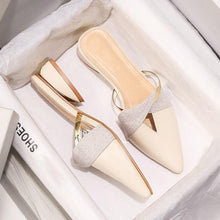 Load image into Gallery viewer, Elegant Low Heel Women Summer Pointed-Toe Slippers Slip On Office Shoes Luxury Women Slip On Comfortable Pointed Toe Womens Loafers Backless Low Heel Slide Slippers
