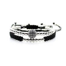 将图片加载到图库查看器，Elegant Men Gold Couple Bracelet Set Beads Men Jewelry Adjustable Bracelets For Women Ball Armband Bangles Luxury Imperial Braided Luxury Bracelets Beads Bangle Charm Jewelry For Men Boys
