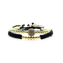 将图片加载到图库查看器，Elegant Men Gold Couple Bracelet Set Beads Men Jewelry Adjustable Bracelets For Women Ball Armband Bangles Luxury Imperial Braided Luxury Bracelets Beads Bangle Charm Jewelry For Men Boys
