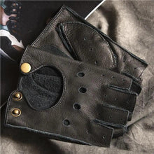 Load image into Gallery viewer, Elegant Men Leather Fingerless Gloves Yellow Cool Stylish Design Comfortable Gloves For Men
