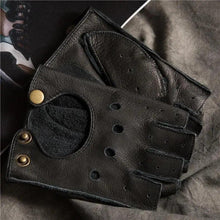 Load image into Gallery viewer, Elegant Men Leather Fingerless Gloves Yellow Cool Stylish Design Comfortable Gloves For Men
